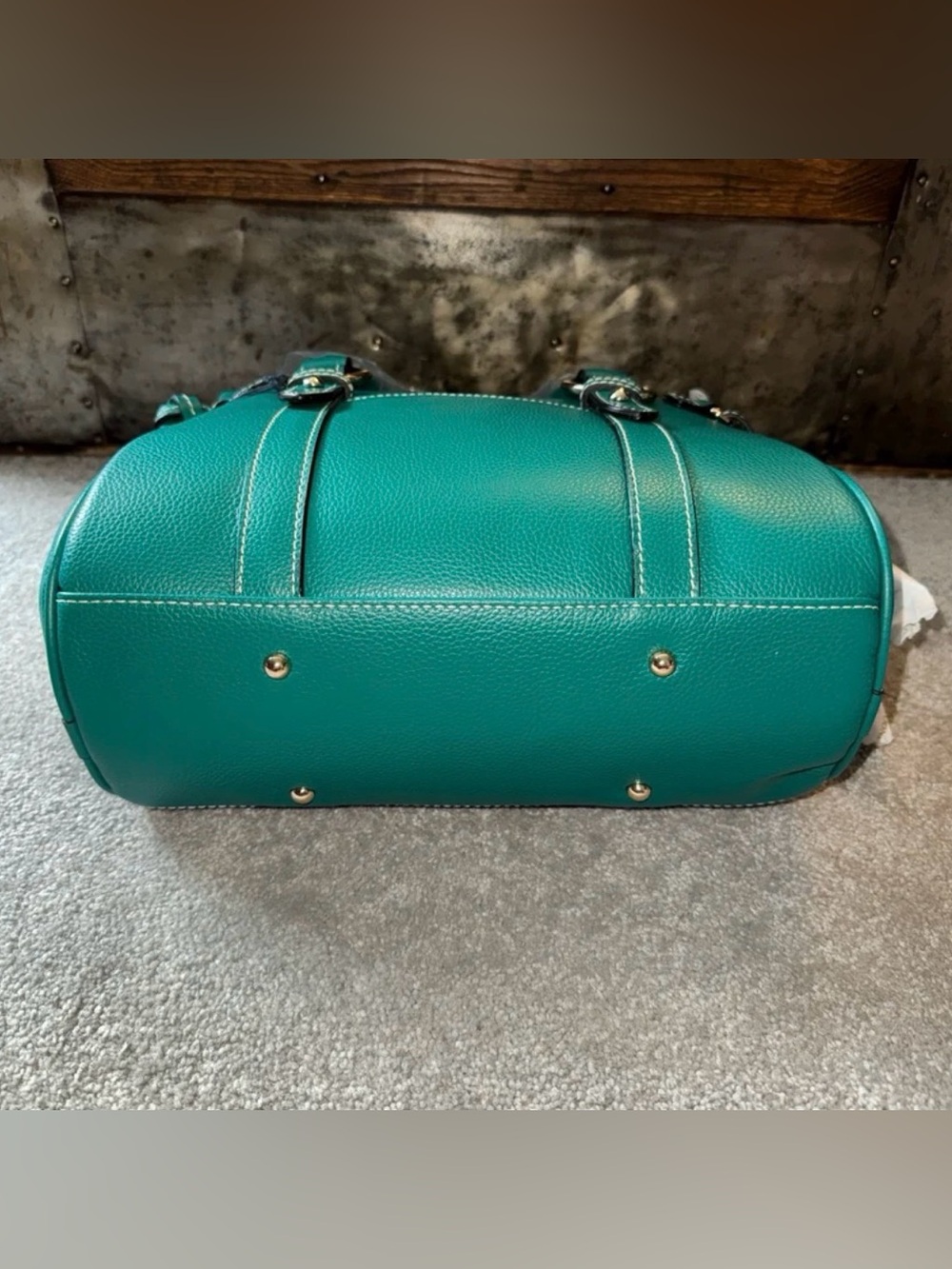 NWT Dooney & Bourke Kelly Green Sorrento Satchel 30 with strap - Picture 4 of 8
